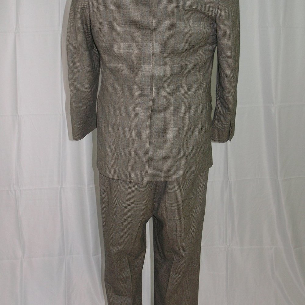 Fabrizio New York Taupe Plaid Three Button Suit 3… - image 3